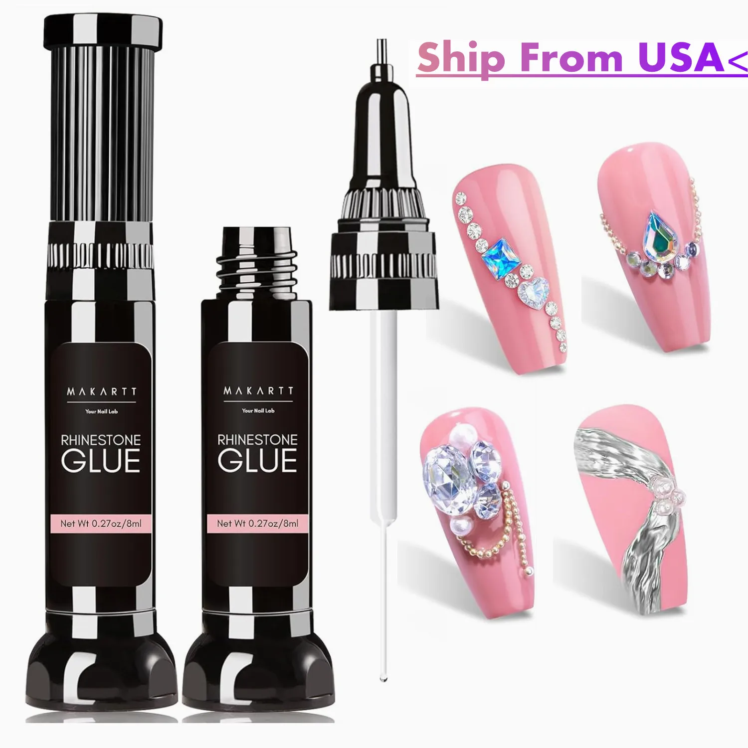 

Makartt Nail Rhinestone Glue Gel, обновленный гель-клей для ногтей с кончиком кисти, супер прочный клей, точный клей для подвесок для ногтей, кристалл