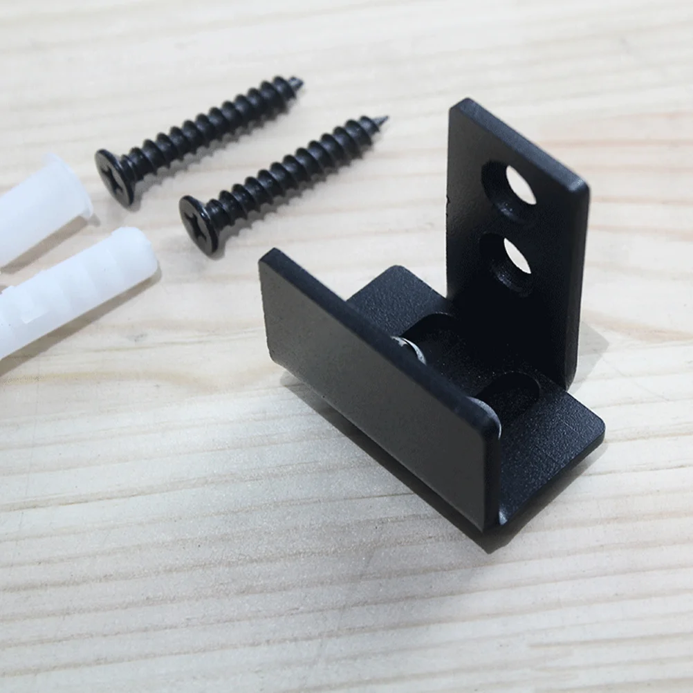 Black Ground Guide Rail Floor for Barn Door Stopper Roller Sliding Stoppers Bottom Carbon Steel Hardwares