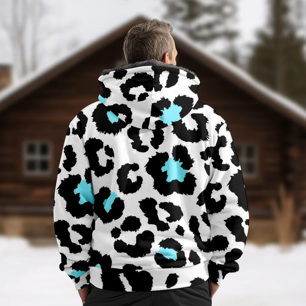 Abrigos de chaquetas de invierno para hombre, ropa de algodón con estampado de leopardo vintage, abrigo de moda para uso diario al aire libre