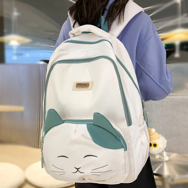 

Cute Waterproof Cartoon Women High Capacity School Bag Ladies Nylon Girl Book Bag Mochila Fashion Laptop College Backpack Travel