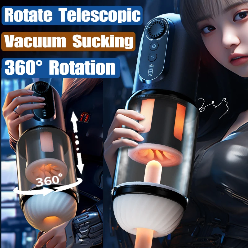 Automatic Masturbator Powerful Vacuum Sucking Blowjob High-Speed Piston Telescopic Rotate Male Masturbation Cup Sex Toys for Men