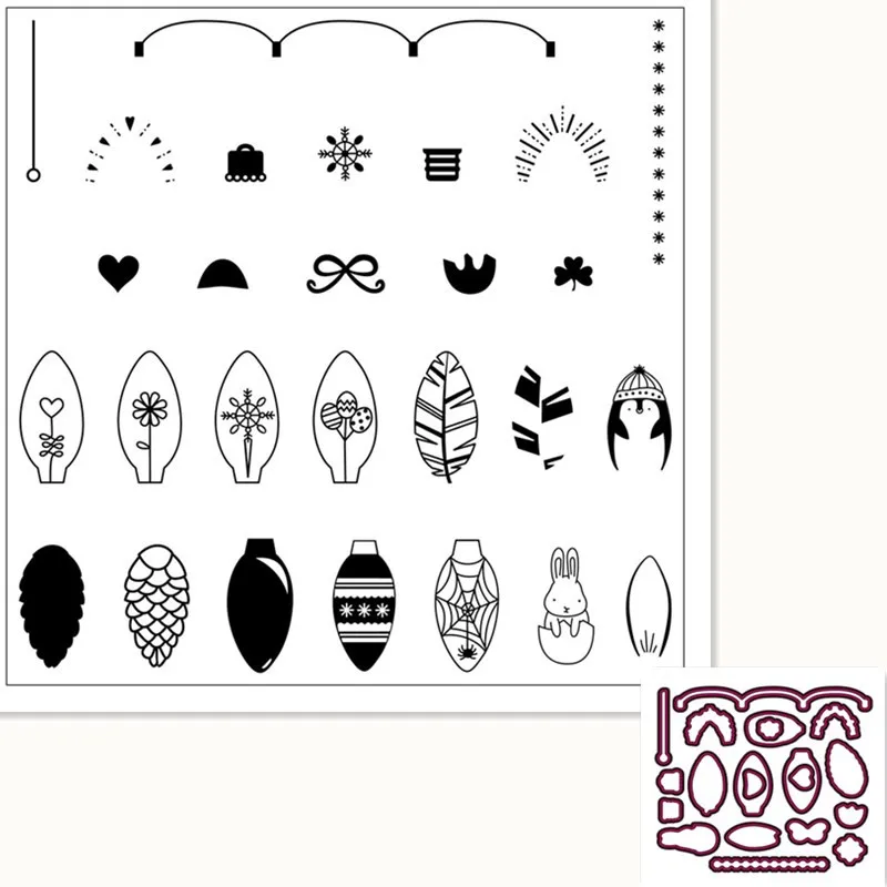 CustomBlessingTransparent Silicone Rubber Stamp and Metal Sheet Cling, DIY Scrapbooking, Cute Pattern, Photo Album Character