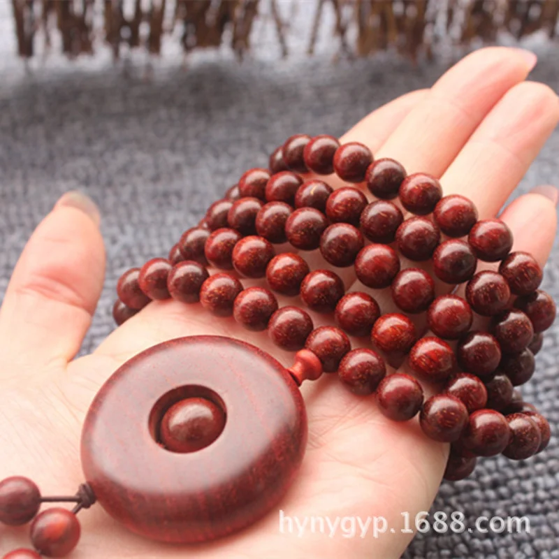 Authentic Indian Pterocarpus Santalinus Bracelet 108Fidelity Full Gold Star Pterocarpus Santalinus Buddha Beads Bracelet One pie