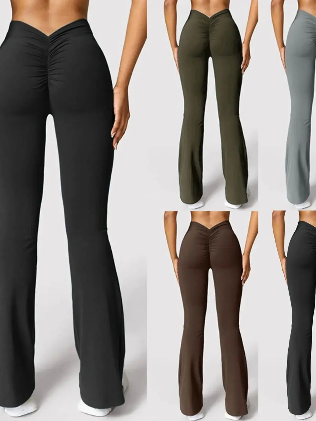 

Женские брюки для йоги с высокой талией, микро-клеш, с эффектом утяжки живота и подтяжки ягодиц, повседневные, прямые штанины