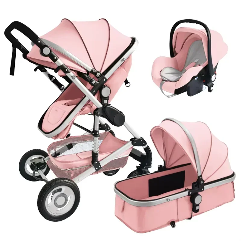 

Premium 3-In-1 Baby Stroller With Car Seat Travel System Set Baby Pram New Born Carriages For Babies