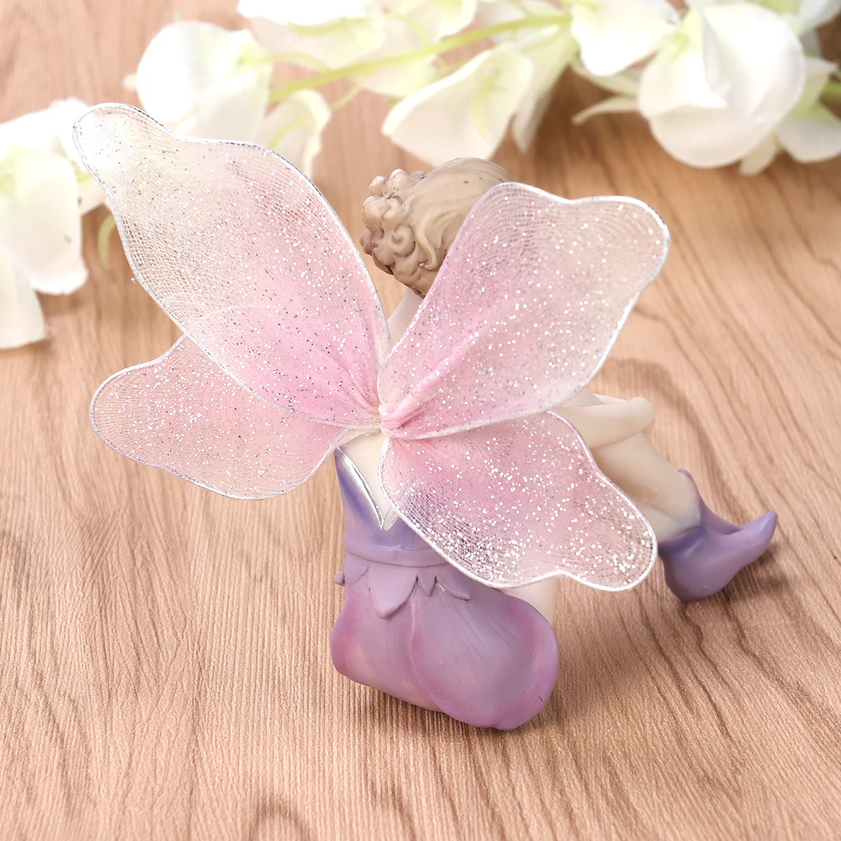

Creative Resin Angel Figurines Fairy Garden Decorations Hand-Painted Miniature Flower Stump Home Decoration Unique