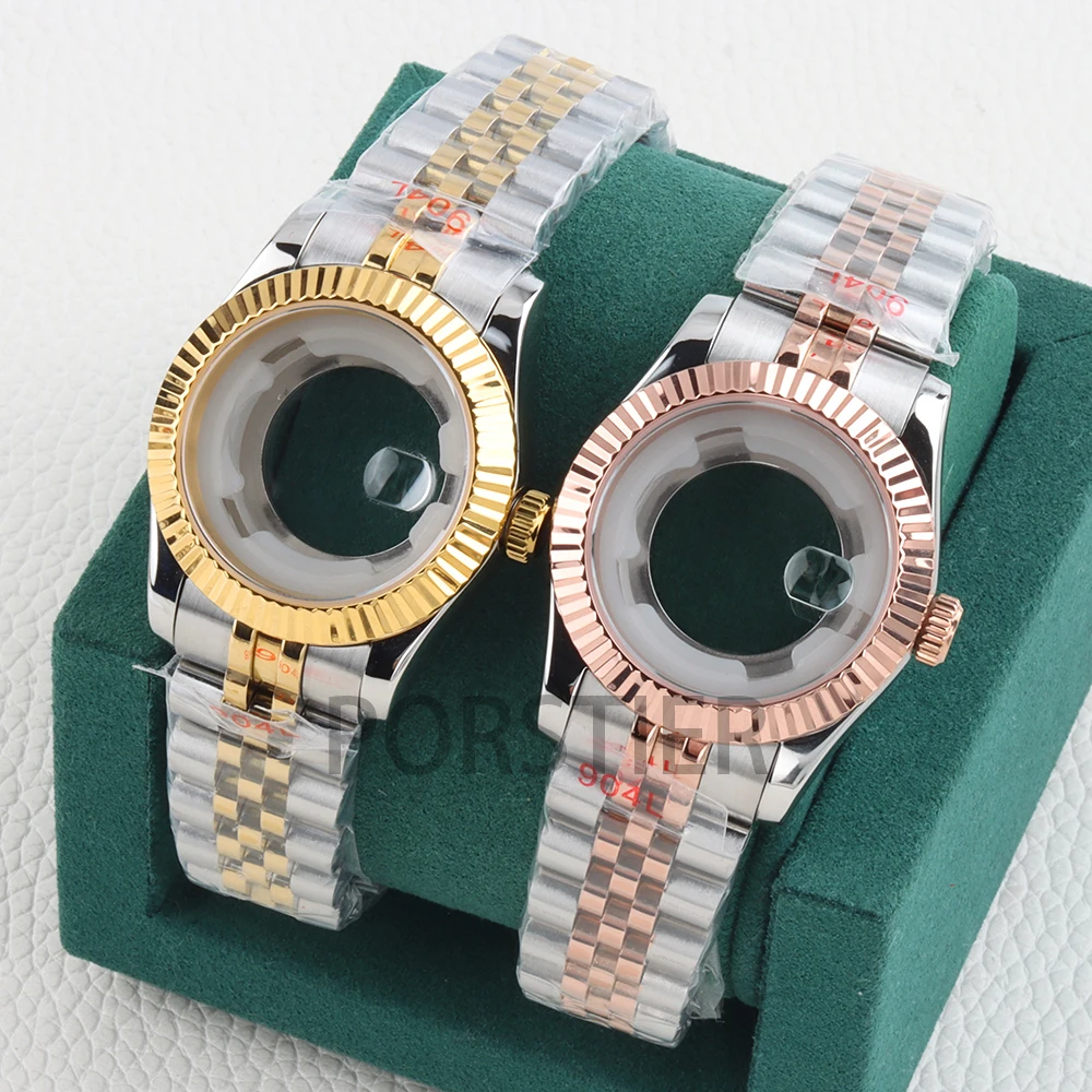 Фото Женские часы 33 мм NH05, водонепроницаемые до 100 м, для Seiko Datejust, механизм NH05 NH06, сапфировое стекло, браслет из нержавеющей стали.