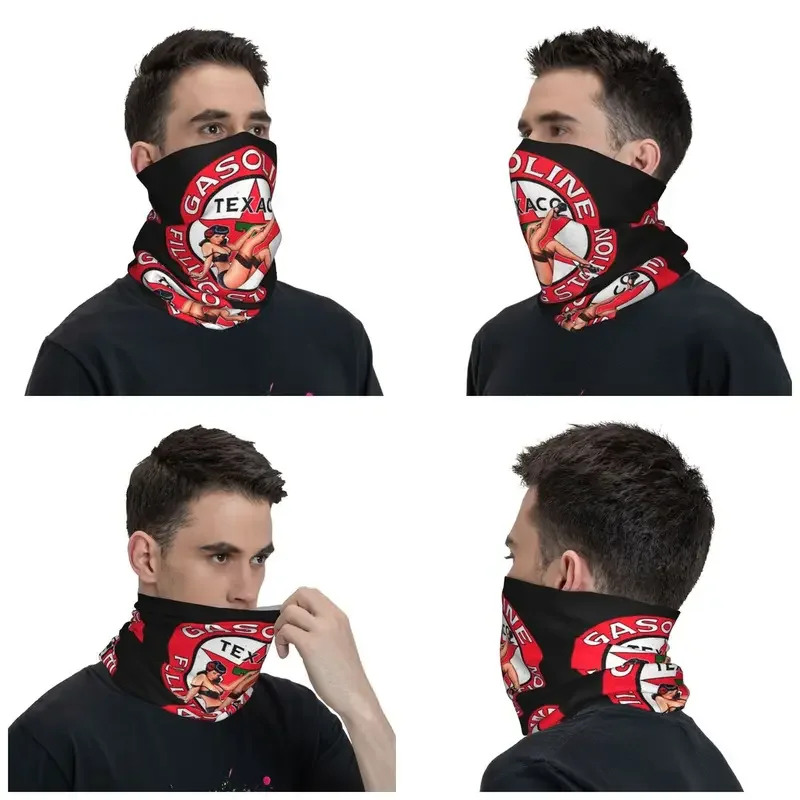 Vintage Texaco Gasolina Bandana Sinal para Homens e Mulheres, Pescoço Gaiter para Ski Running, Wrap Scarf, Balaclava, Warmer