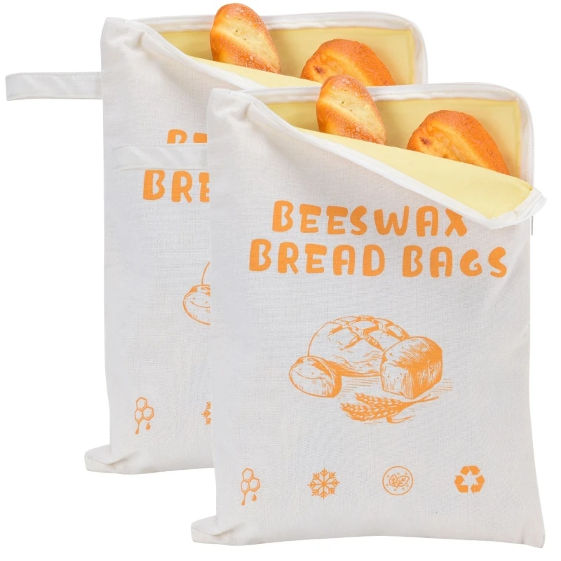 Purpose Storage Bag Lined Cotton Linen for Bread Fruits Cheese Organic 33x43cm