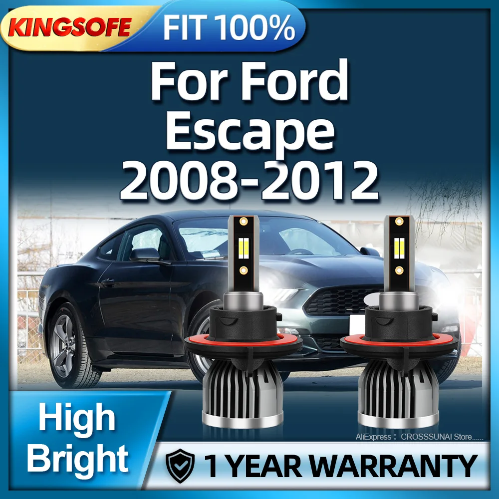 

2Pcs Led Car Headlights CSP Chip Light Bulbs 28000LM H13 6000K Turbo Lamp Fan Cooling For Ford Escape 2008 2009 2010 2011 2012