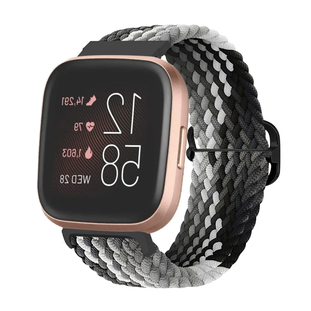 

Эластичные ленты для браслета Fitbit Versa 2/Versa/Versa Lite/Versa SE, нейлоновый тканый ремешок с скользящей пряжкой