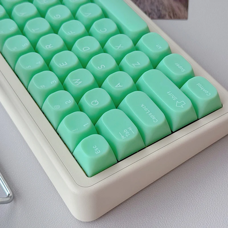 White Marble theme keycap MA Profile Keycaps Pink/ Green Cute Point Key Cap for 75/hi8/68/87/98/104 Keys Mechanical Keyboard