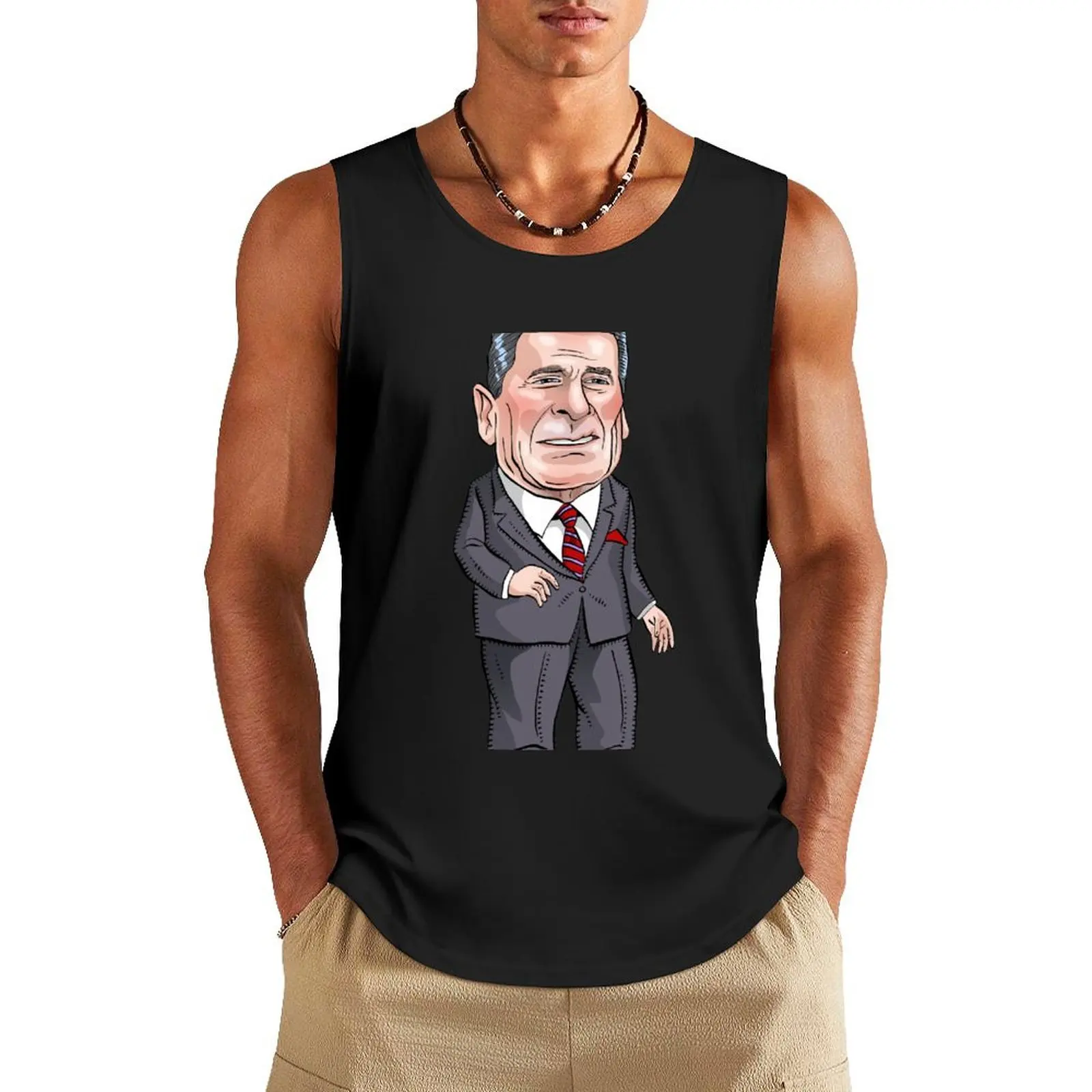 

President Ronald Reagan Tank Top Men's vest mens clothing