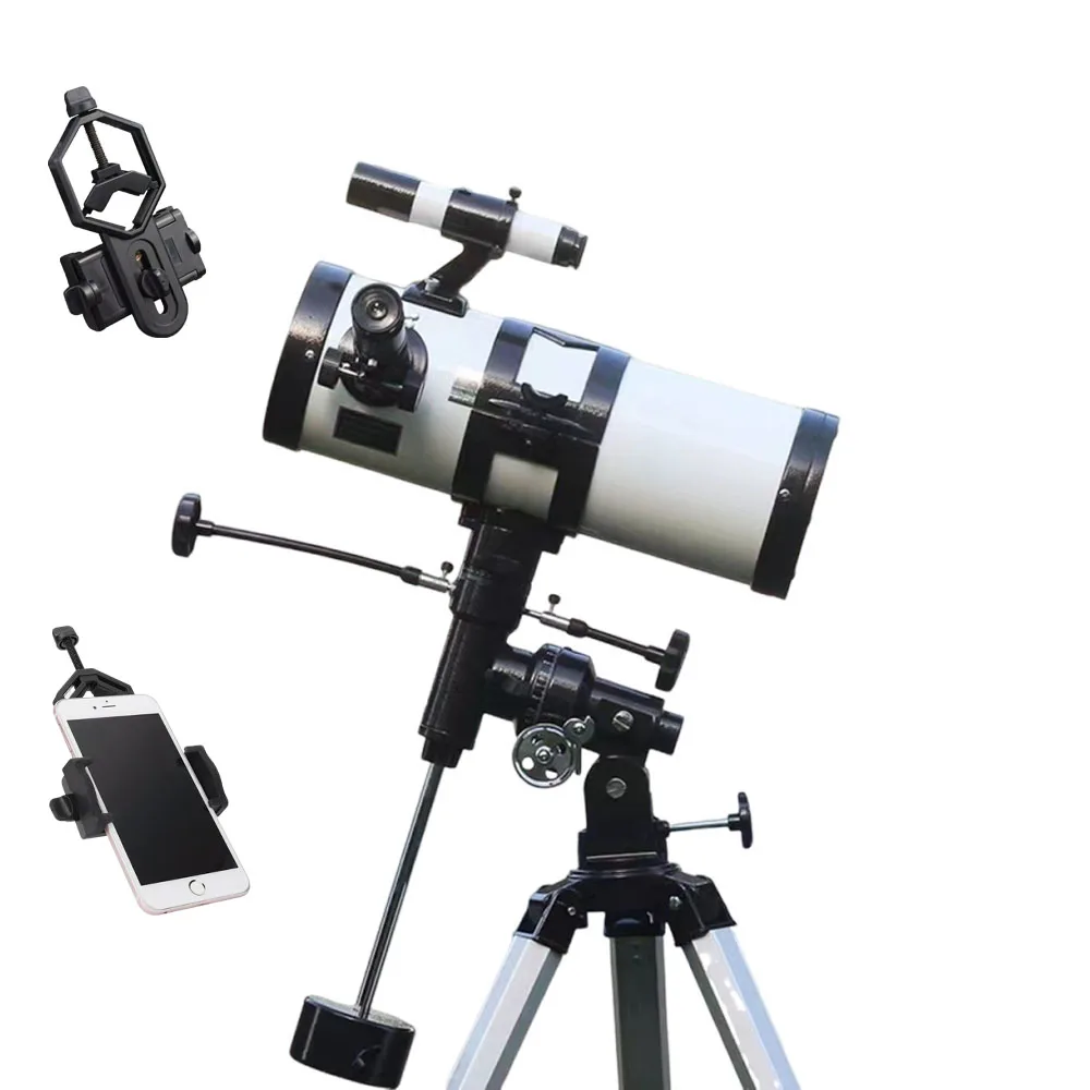 Skyoptikst 1000x 114EQ Reflector Astronomical Telescope White High Power Equatorial Mount Space Star Planet Moon Saturn Jupiter