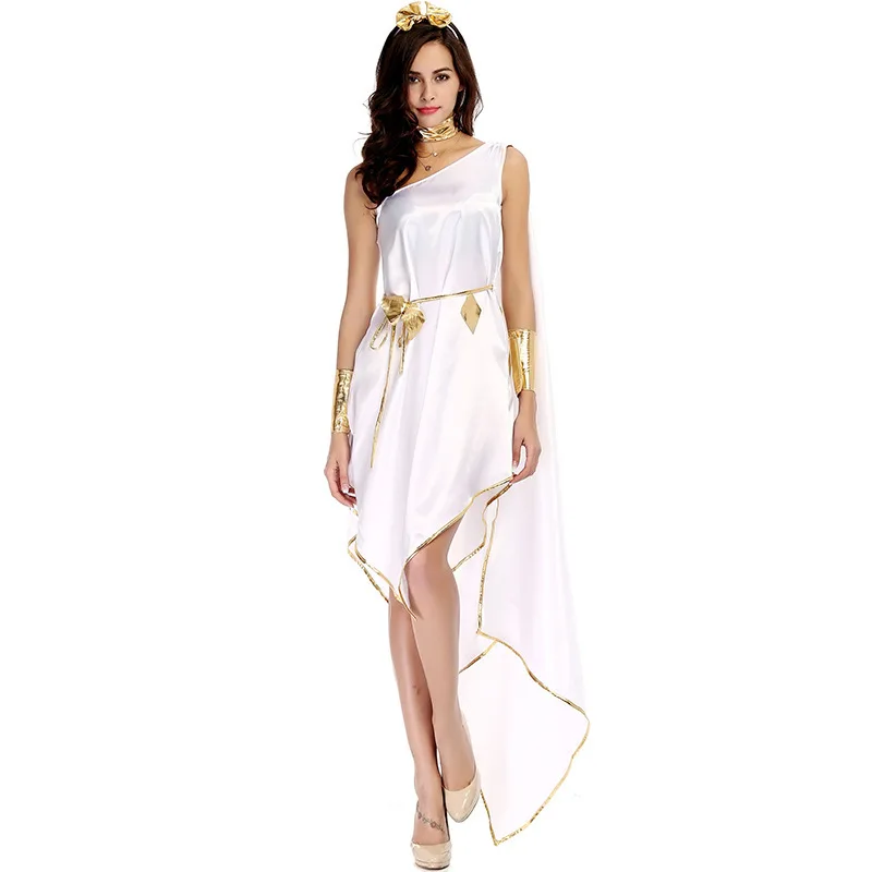 White Godd loween orm Set Asymmetrical Long Skirt Sexy School orms Women's Faion Autumn 2025 Nylon Material