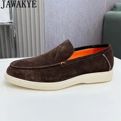 JAWAKYE Classic Suede Lace up Sneakers Flat Shoes Men Casual Loafers Shoes Multicolor Formal Trainers Walk Shoes Man 39-46 Size