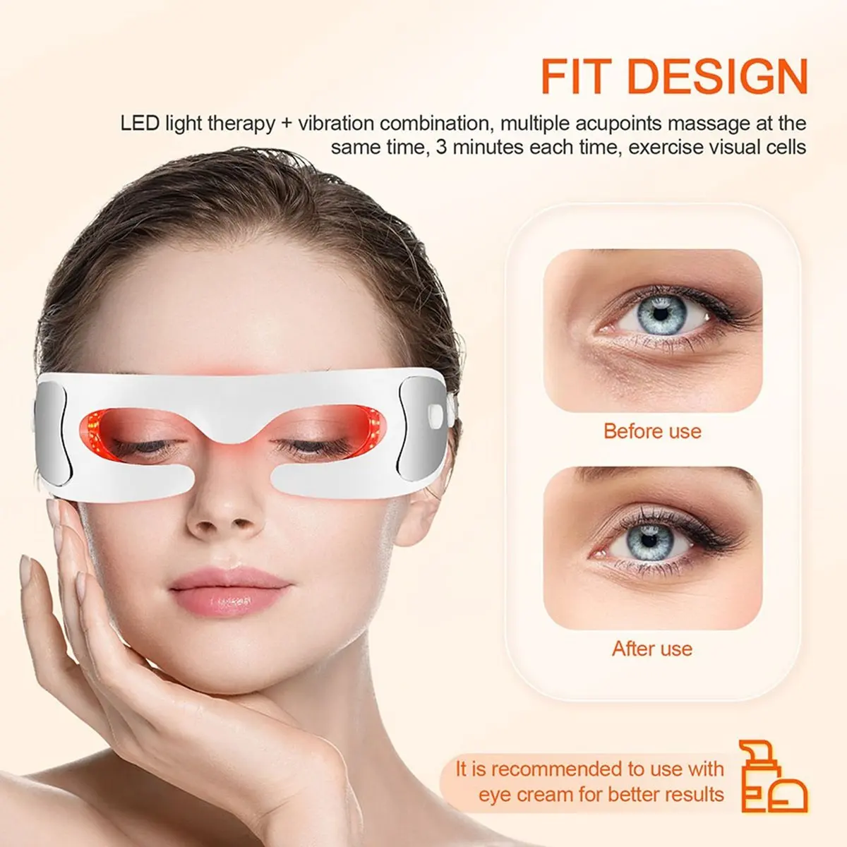 [NEW] Anti-Aging Eye Massager LED Photon Therapy Relax Fatigue Relief Lighten Dark Circles Smooth Eye Fine Line Beauty