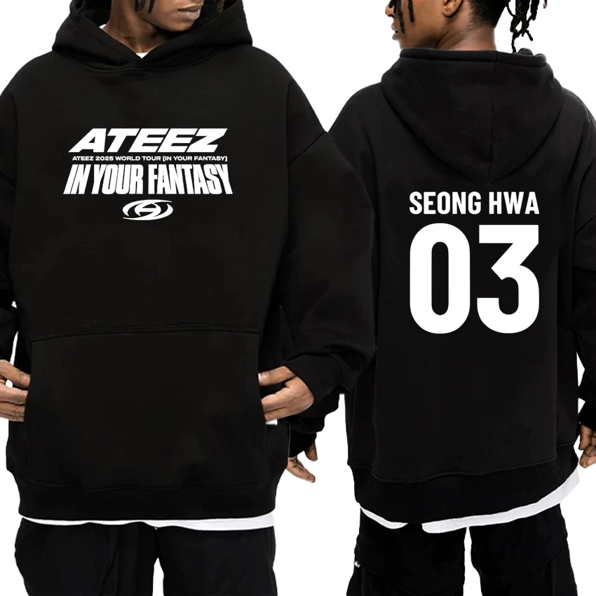 

Hot sale Ateez 2025 World Tour in Your Fantasy Graphic streetwear Hoodie Long sleeve Men Women Sweatshirt Hip Hop Style Pullover