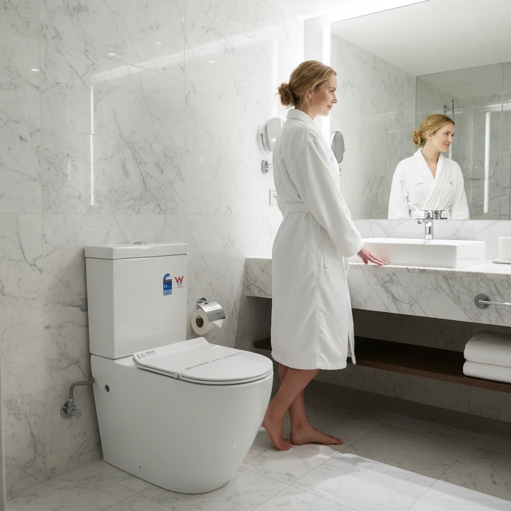European Standard Modern Ceramic Toilet Concealed Tank with Elongated Bowl for Home and Hotel Use White Plastic WC Toilet
