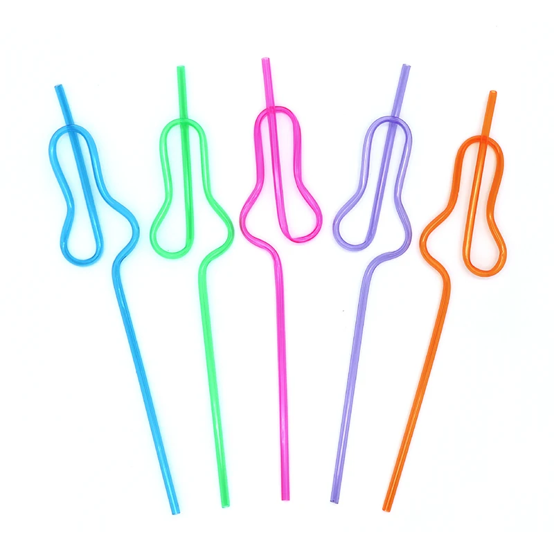 Cannucce di plastica piegate colorate da 5 pezzi Sposa per essere cannucce riutilizzabili per cocktail di frullato da festa e uso domestico