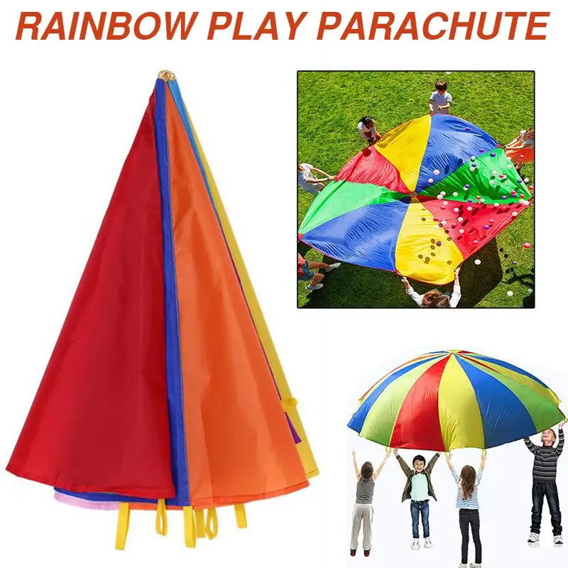 2M Kind Sport Ontwikkeling Vroege Educatie Buitenspel Regenboog Paraplu Parachute Speelgoed Jump-Sack Ballute Spelen Parachute