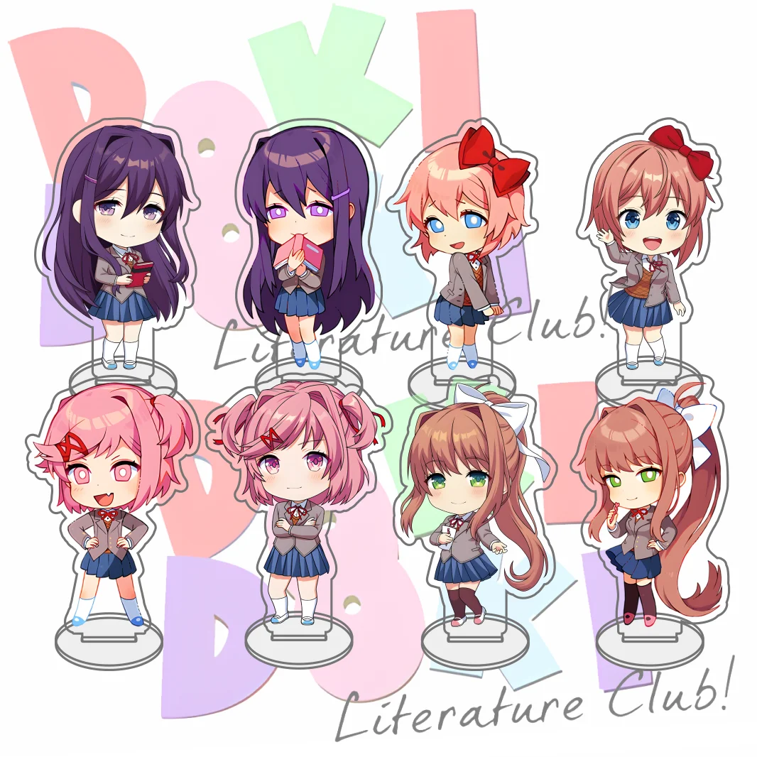 Anime Cartoons Yuri Monika Natsuki Acrylic Standee Keychain Decoration Collection Gift Model Plate Decoration Cartoon Products