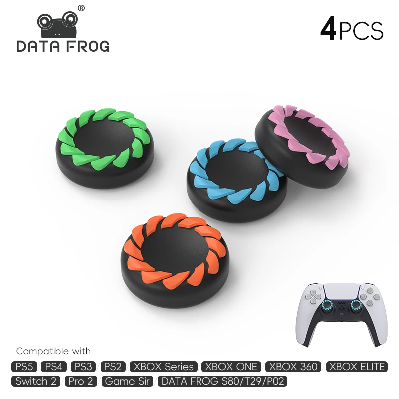 DATA FROG 4 Uds empuñaduras de pulgar para controlador de juego Switch Pro para PS5 PS4 PS3 controladores Xbox Series Xbox 360 Joystick analógico