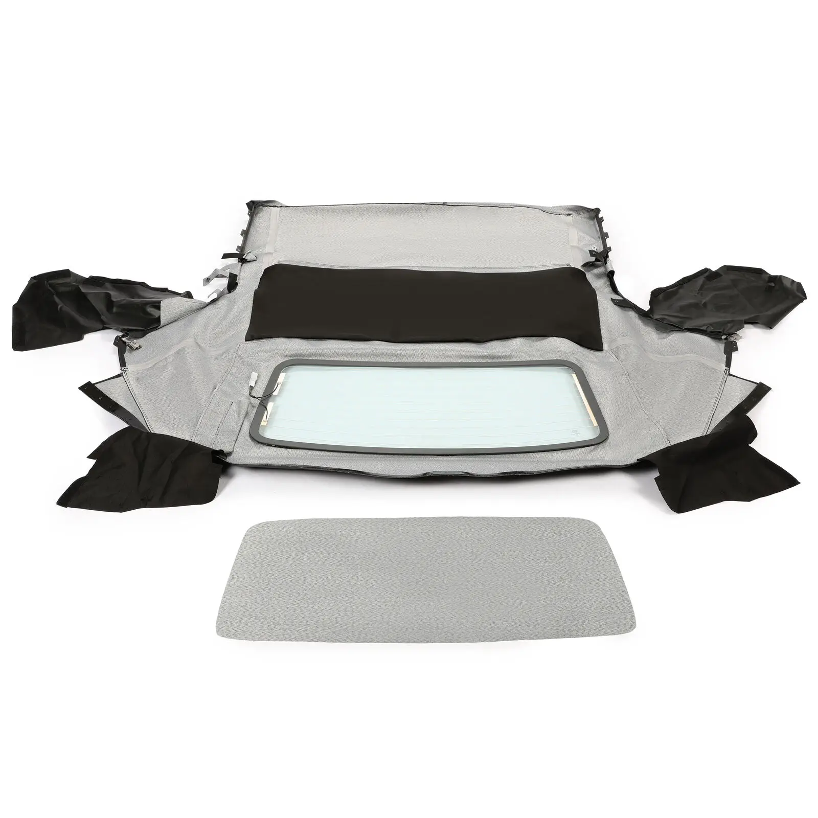 Image of Für Toyota MR2 Spyder 2000-2007 Cabriolet-Verdeck aus Segeltuch & beheiztes Glas Schwarz MR2-33029BLKTW MR25456