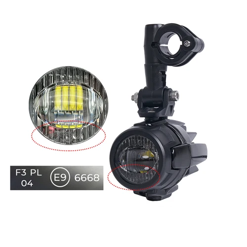 Imagen 2 del producto Luces antiniebla LED para motocicleta E9 Mark para BMW R1250GS ADV F800GS R 1250 GS LC Yamaha MT07 MT09 montaje de luz auxiliar