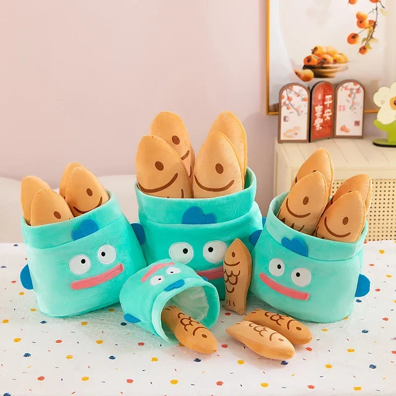 Sanrio juguetes de peluche Hangyodon Kawaii peluches de peluche muñeca lápiz bolsa monedero adornos de habitación regalos de vacaciones para niños y niñas