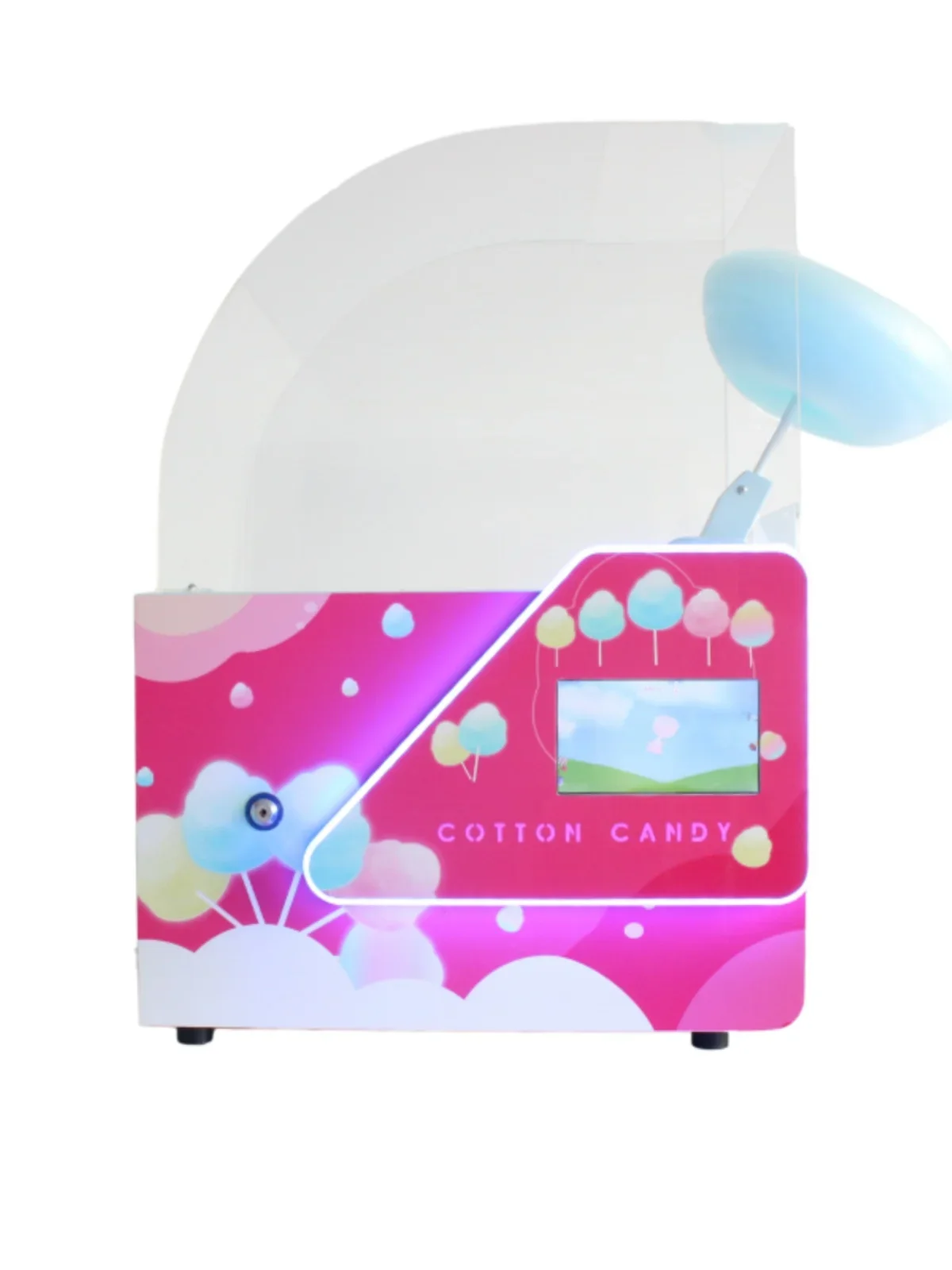 Cotton candy self-service vending machine with multiple flavors and styles to choose from, small intelligent electric commercial