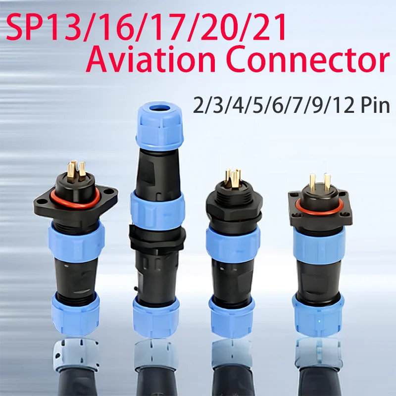 

5/10/100 Sets SP13 SP16 SP17 SP20 SP21 Aviation Plug Socket Connector Panel Mounted Ip68 Waterproof Male Female 2/3/4/5/6/7 Pin