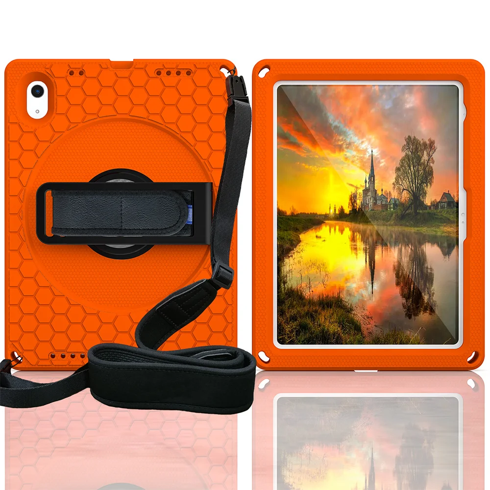 Heavy‑Duty Silicone Case For Apple iPad Air 11 2024 2025 10th 11th Gen Pro 11 10.5 Shell 360° Rotatable Stand Full Anti‑Drop