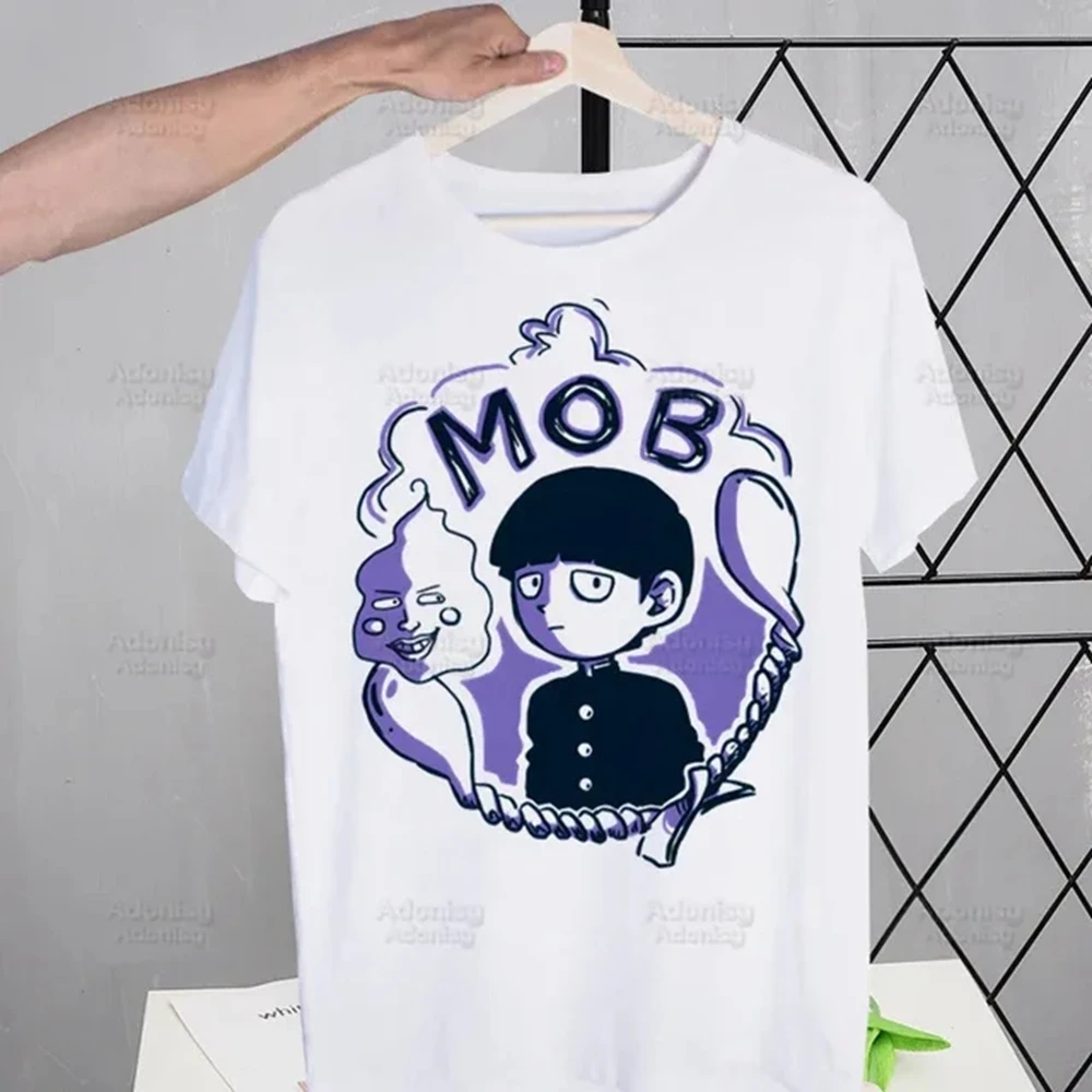 Mob Psycho 100 Shigeo Kageyama T Shirt Men Retro Washed Tops Tees One Anime Manga Tshirt Streetwear Hip Hop T-shirts 72507