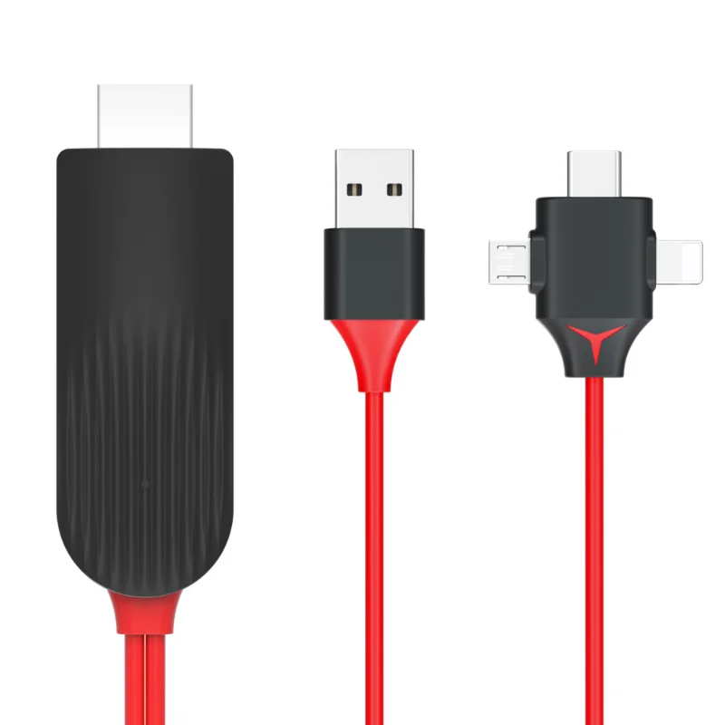 

L7-8 Mobile HDMI Cable, 3-in-1 Lightning To HDMI and Type-C Android Screen Mirroring Cable