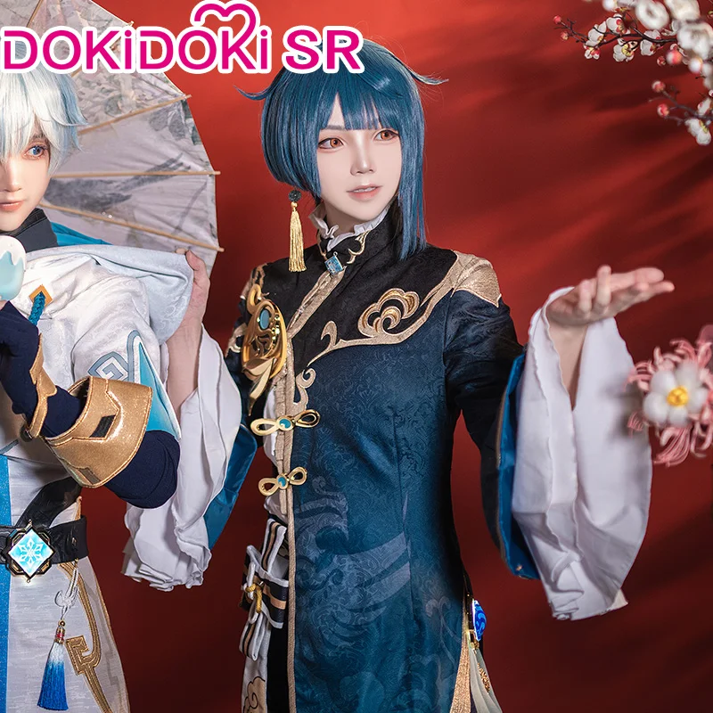 متوفر في المخزون أزياء Xingqiu التأثيرية Genshin Impact التأثيرية DokiDoki-SR Xing Qiu Genshin Impact التأثيرية للهالوين