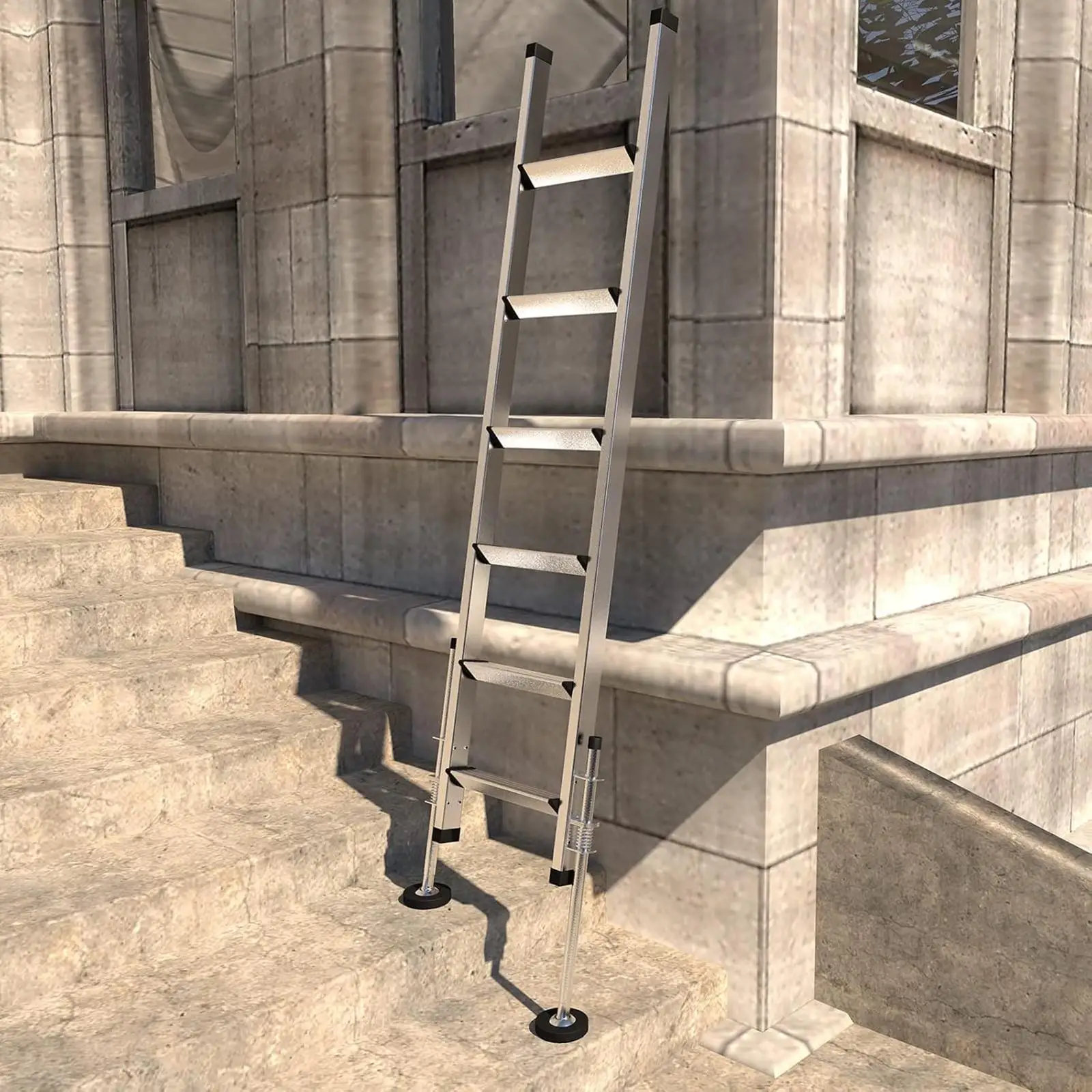 調整可能なはしごレベラー-アルミ合金製延長脚-レベリングツール-家庭用ガレージ階段安定器-階段作業用