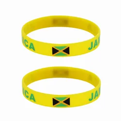 2pcs Jamaica Silicone Bracelets Sports Game Wristbands National Flags Wrist Strap for Men Women Rubber Band Fashion Accessories