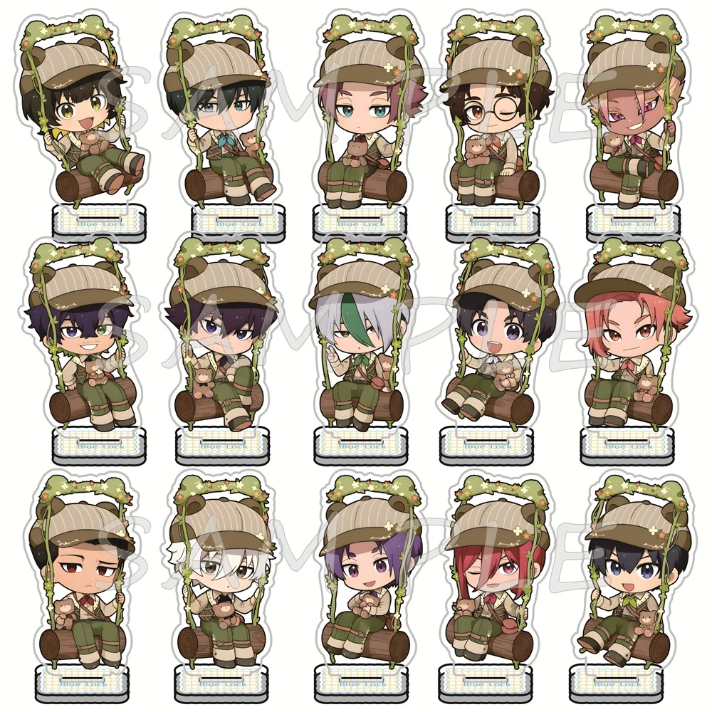 Blue Lock 10cm Acrylic Stand Figures Jungle Explorer Swing Chibi Version Keychain Anime Display Ornament Fan Gift