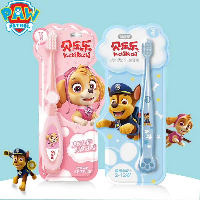 Original Paw Patrol Cartoon Crianças Escova de Dentes, Chase, Skye, Figuras Anime, Gum Limpeza, Adequado para 2-12 Anos de Idade Crianças Presentes