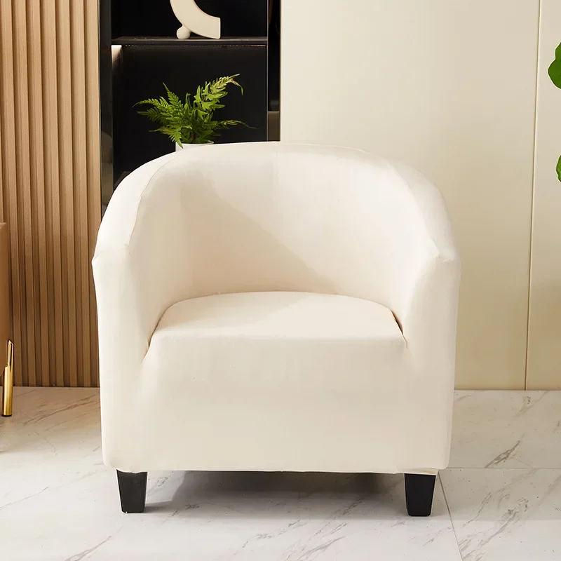 Simple Elastic Solid Semi-Circular Sofa Cover Single Couch Cover for Internet Cafes Hotels Stretch Dust Cover for All Seasons