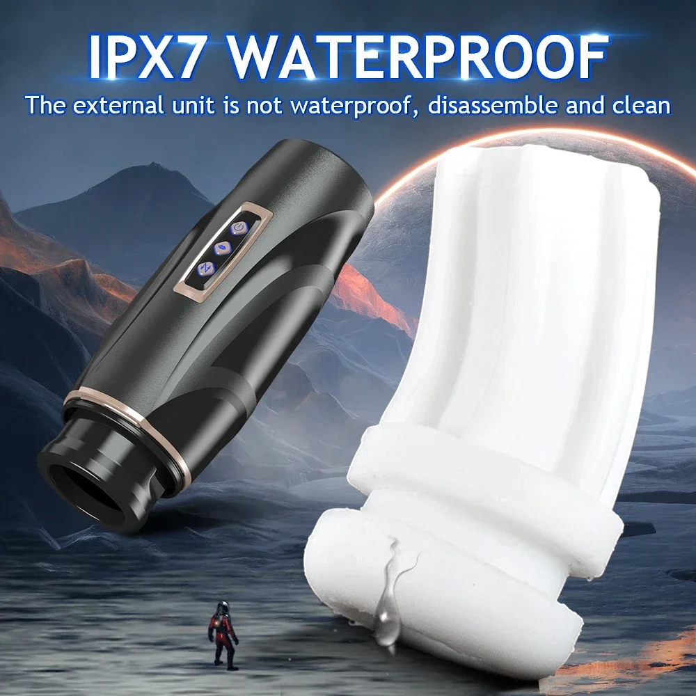 كأس طائرات قابل للسحب أوتوماتيكي بالكامل، كأس استمناء للرجال، جيب واقعي، لعبة جنسية للبالغين لتحفيز المهبل والقضيب