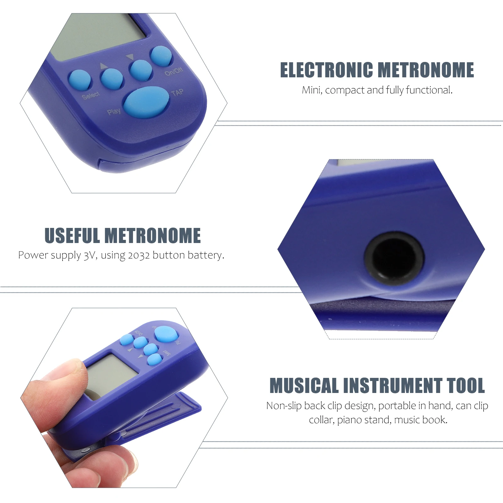 

Electronic Metronome Precise Digital Beat Universal Guitar for Bass Metal