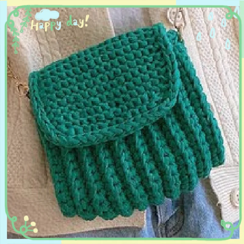 Small and Exquisite Mobile Phone Bag Handmade Hooked Weave Fashion Crossbody Bag Single Shoulder Bag Women's Storage Bag