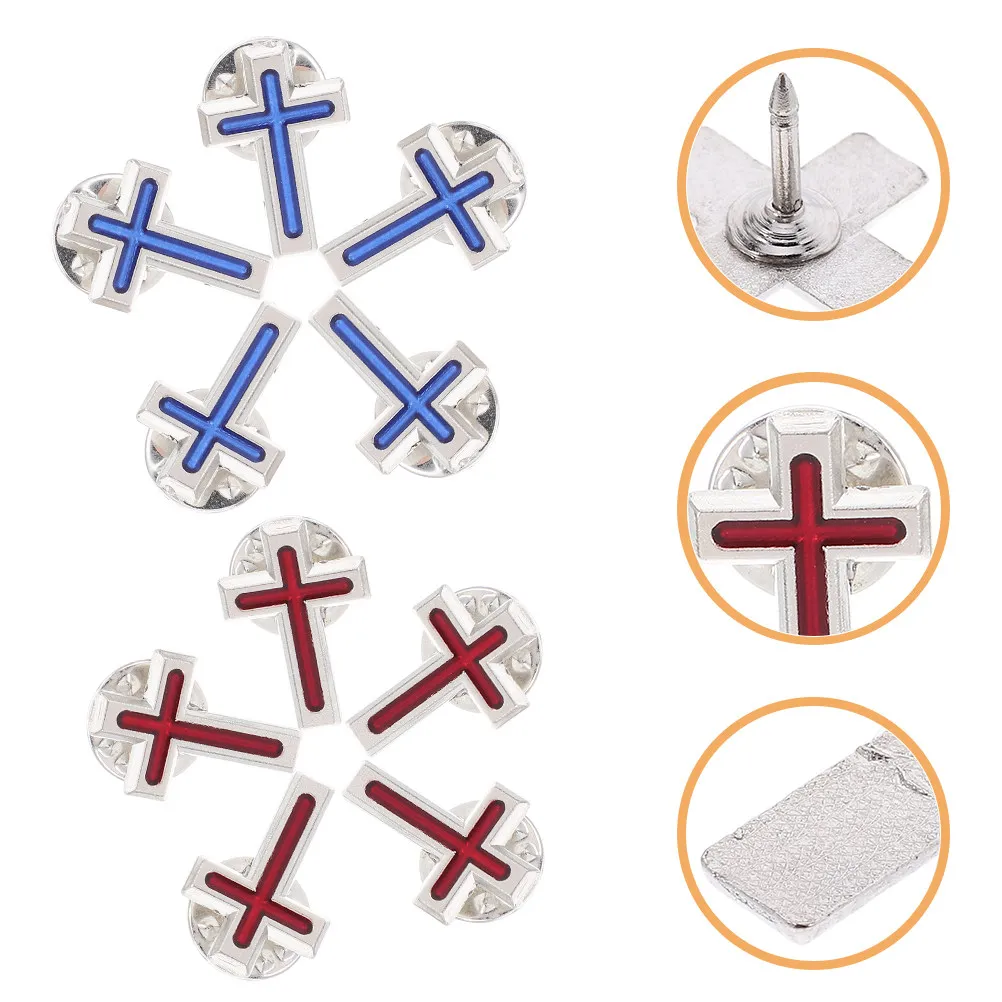 10Pcs Lapel Pins Stylish Christian Badge Zinc Alloy Brooch First Communion Party Prayer Pin Suit Collar Accessory