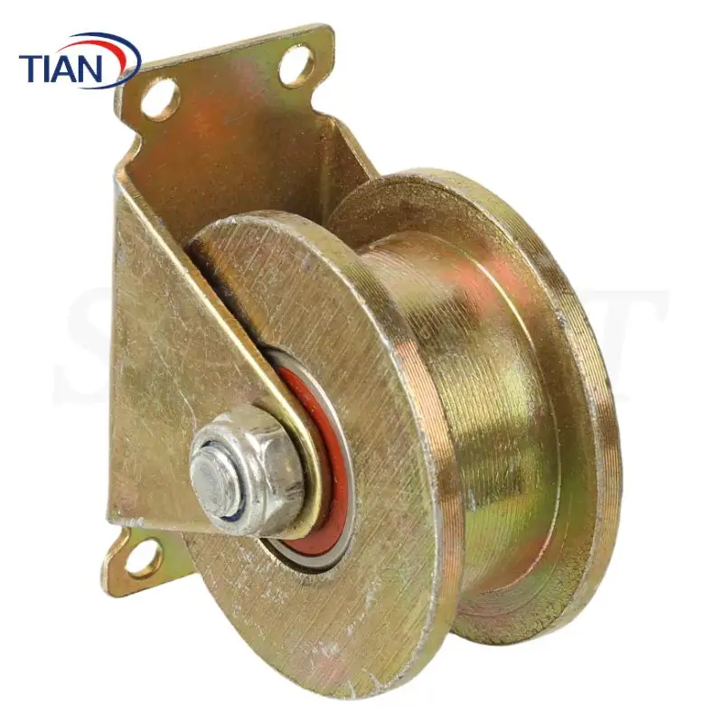 Heavy Duty Rigid Caster Designed with 80mm Diameter Width & 2.5mm UV Groove Wheel&Bracket for Patio Sliding Fence Factory Gate