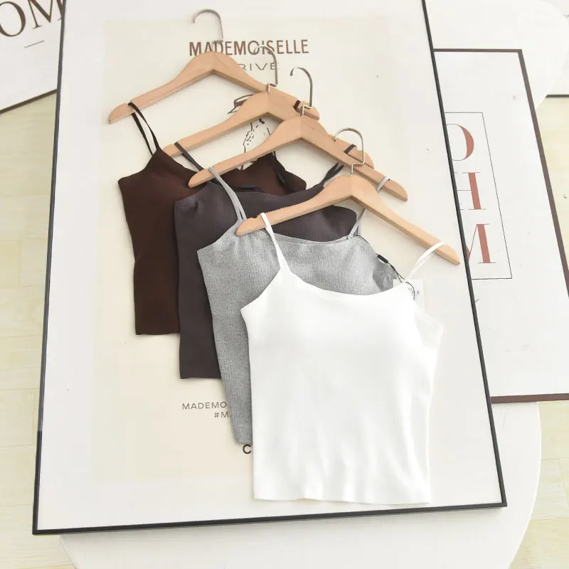 

McSystem Inteated Summer 2025 Slimming Vest with Chest Pad Beautiful Ba Base Tank Top Women's Faion Svel Top