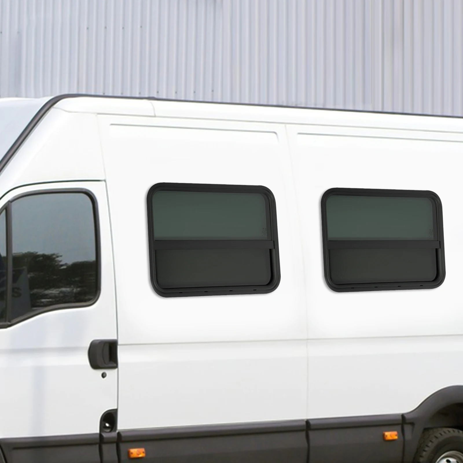 2PCS RV Windows Rounded Sliding Vertical Slide Window Good Sealing for Construction Vehicles RV Privacy Screen Window