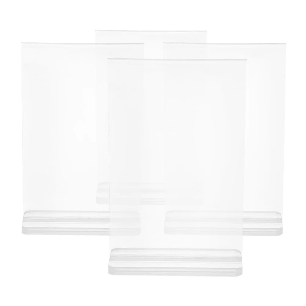 

4Pcs Acrylic Sign Holders Clear Display Stands and Warping Resistant for Tabletop Use Acrylic Display Stands