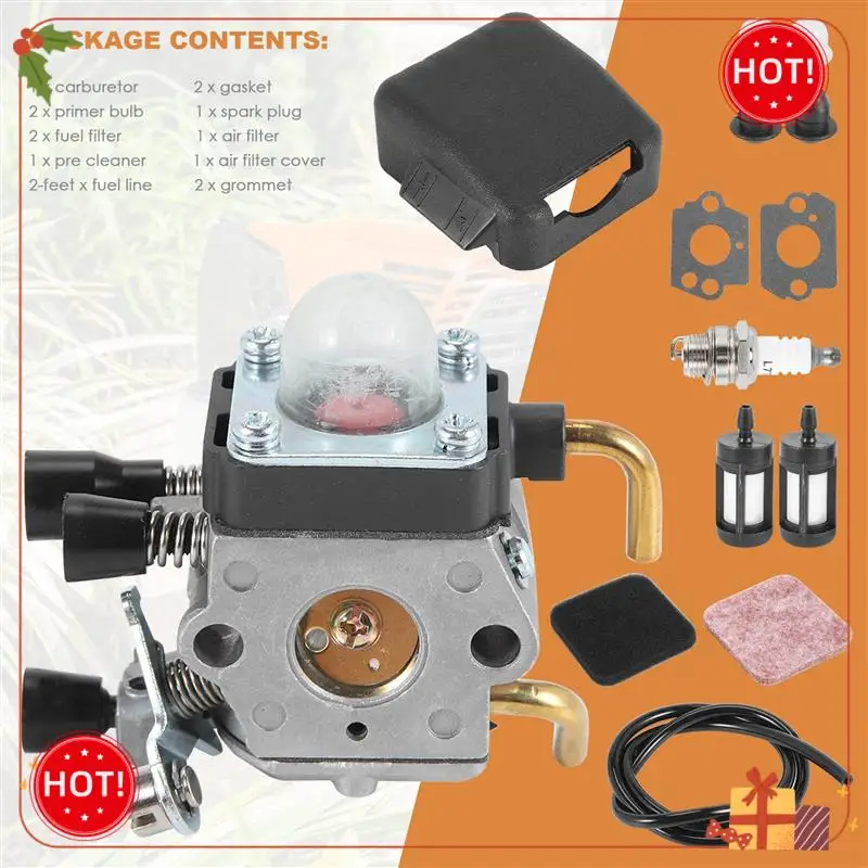 Durable-FS85 Carburetor + Air Filter Cover For STIHL FS75 FS80 FS 85 KM80 KM85 FC75 String Trimmer Brush Cutter Tune Up Kits